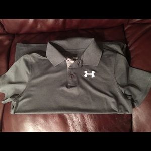 Gray Boys Under Armour Polo
